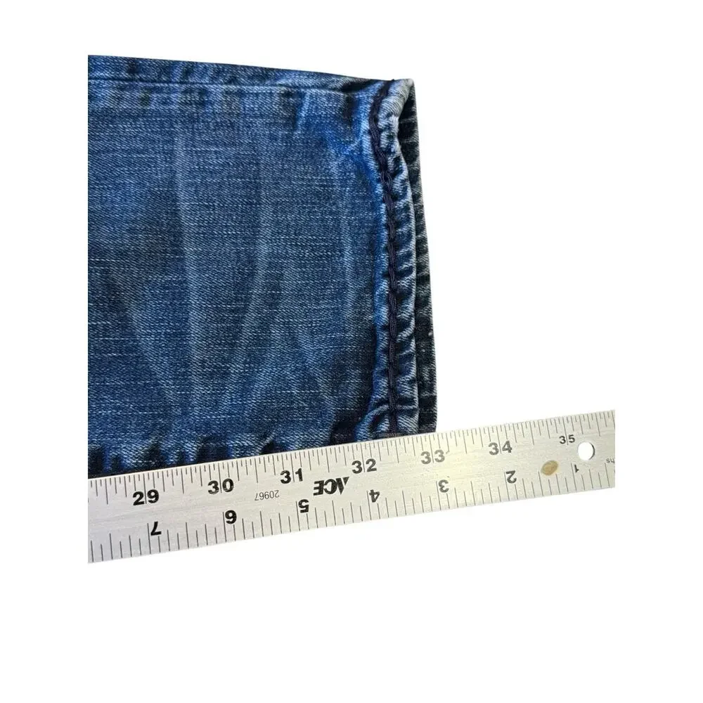 True Religion Geno Relaxed Slim Men's 38 x 33 Medium Blue Straight Jeans